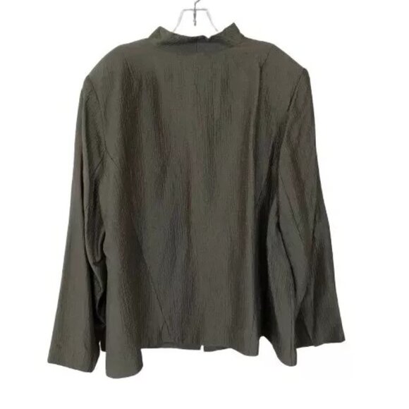 NWT Eileen Fisher Women Plus Size 3X Silver Gray Silk Jacquard Blazer Jacket NEW - Picture 3 of 3